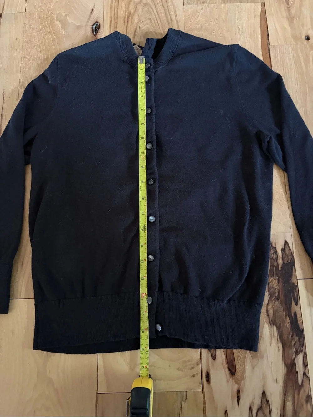 J. Crew Black Button-Up Crewneck Cardigan